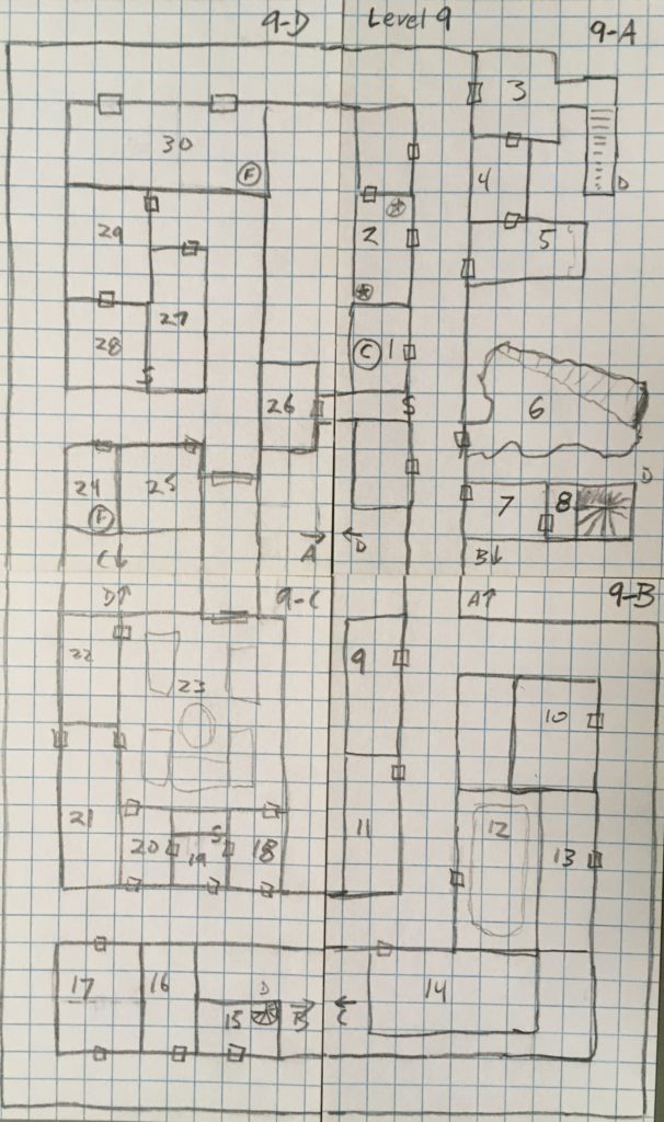 Map of Dungeon Level 9