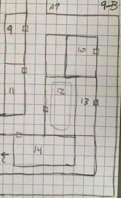 Map of Dungeon Level 9-B
