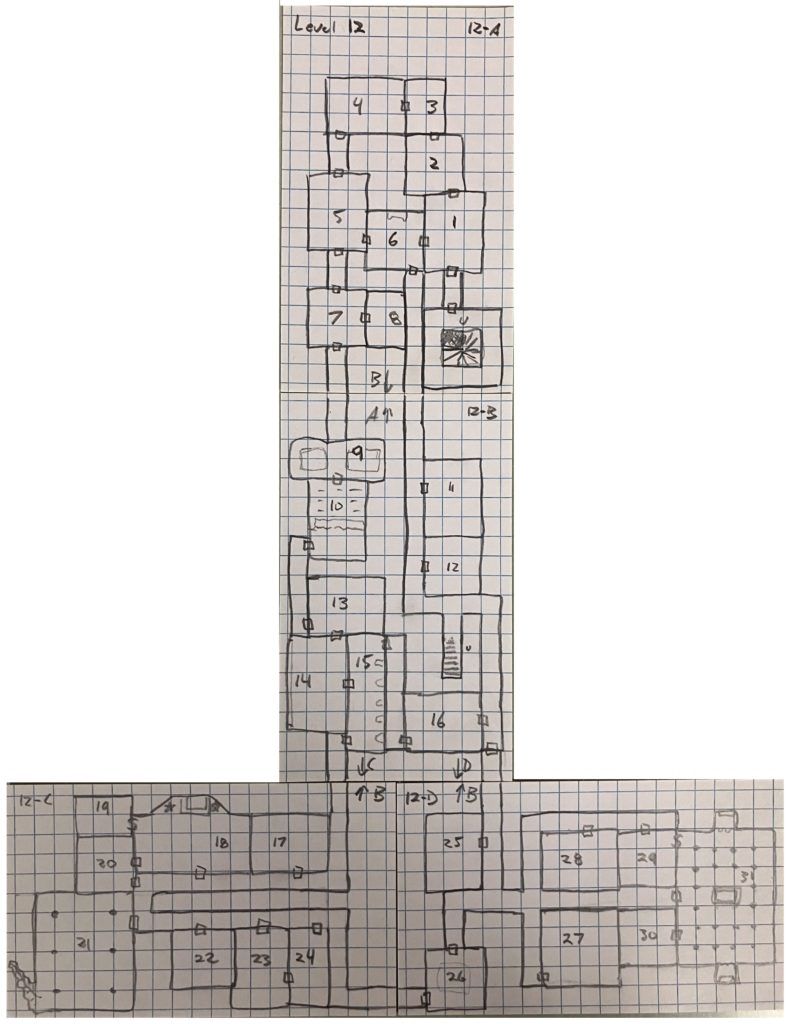 Map of Dungeon Level 12