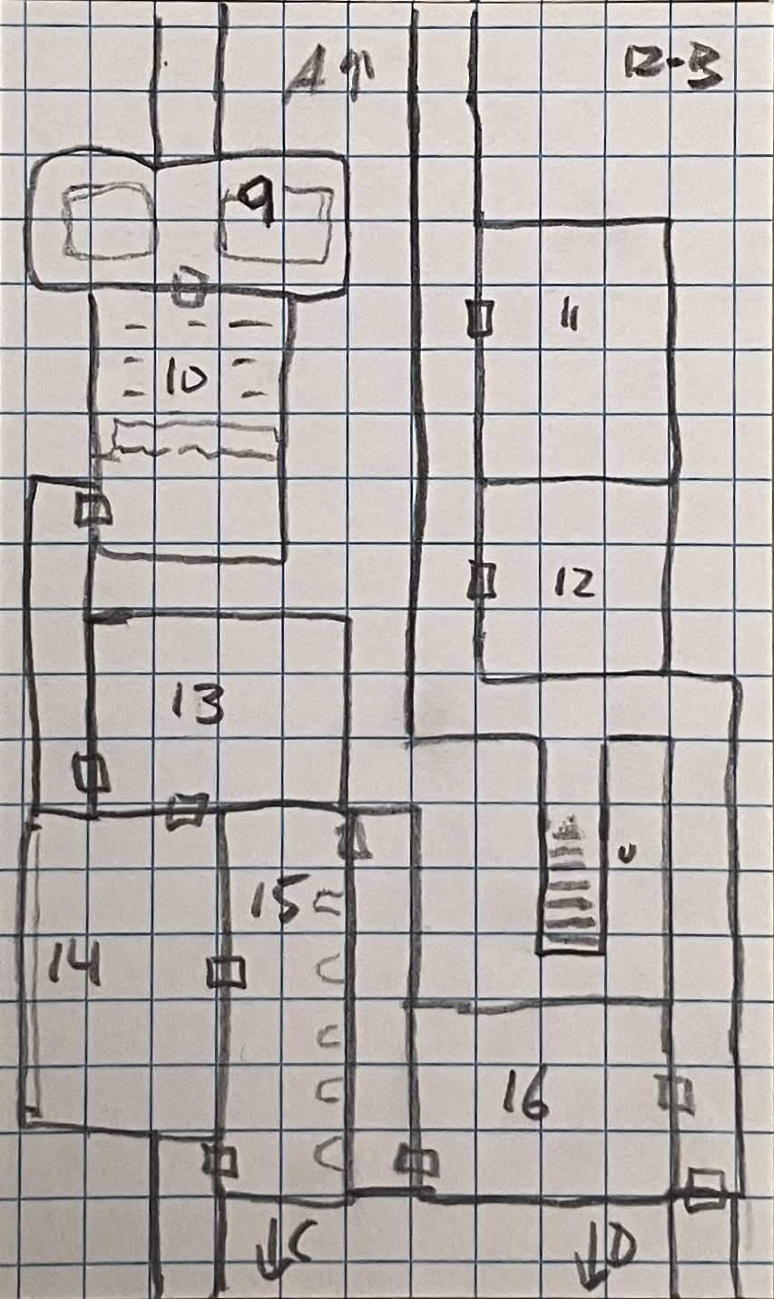 Map of Dungeon Level 12-B
