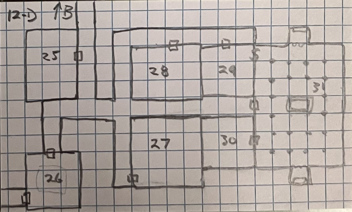 Map of Dungeon Level 12-D