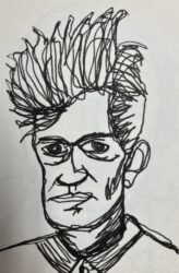 Awkward pen sketch of legendary film director David Lynch